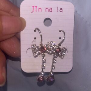 New Jinnala Silver and Alexandrite Dangle bow Earrings